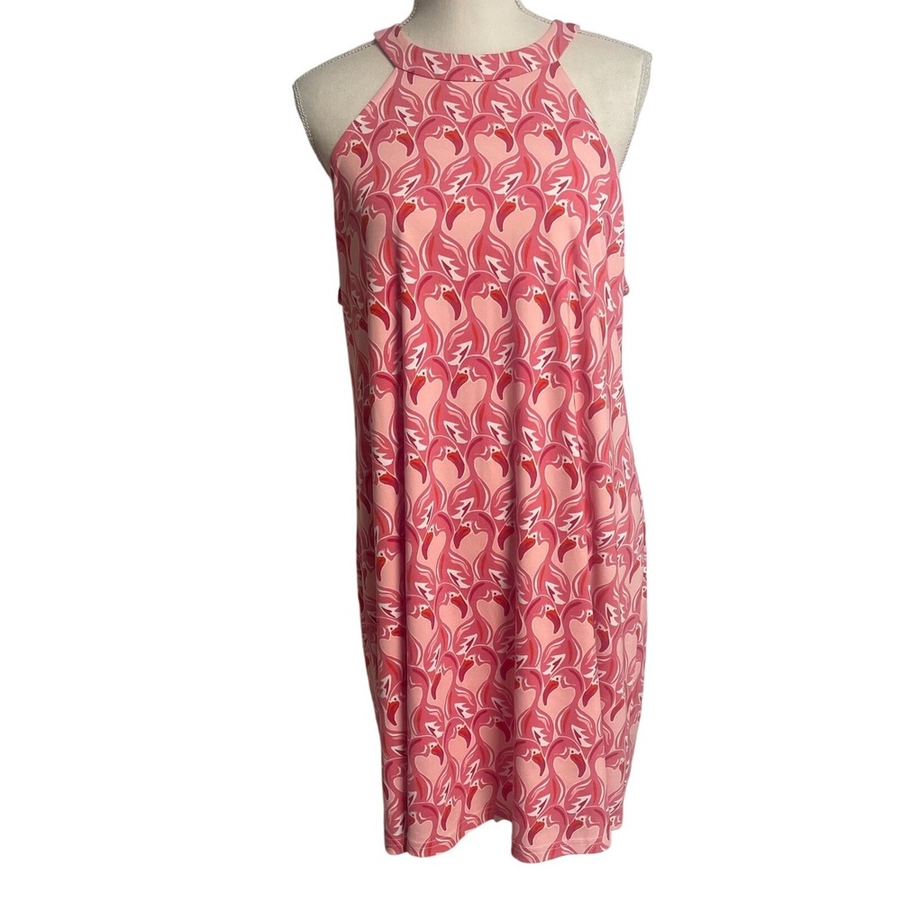 Versona Pink Flamingo Halter Dress Women's XL